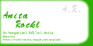 anita rockl business card